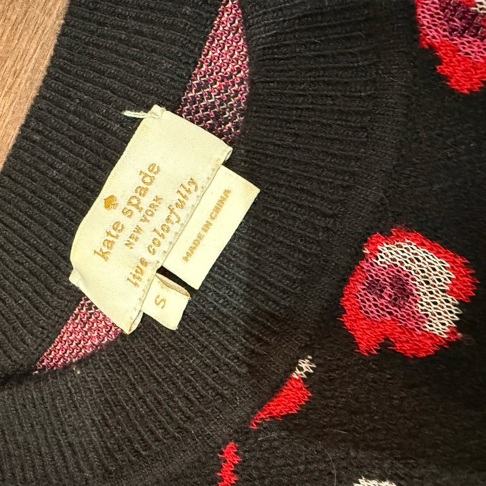 Kate Spade Falling Petals Knit Pullover Crew Neck Sweater Top - Picture 3 of 5